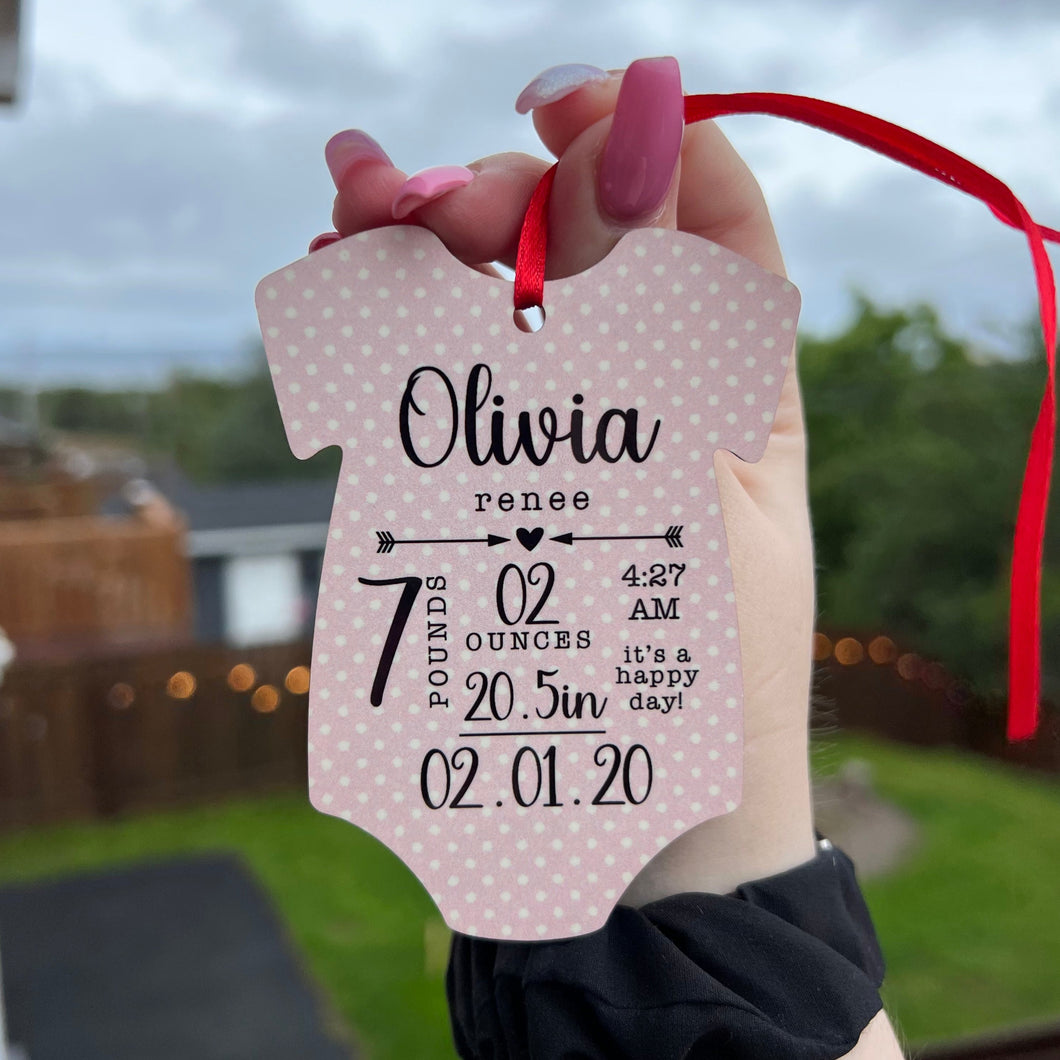 Pink Baby's First Christmas Ornament