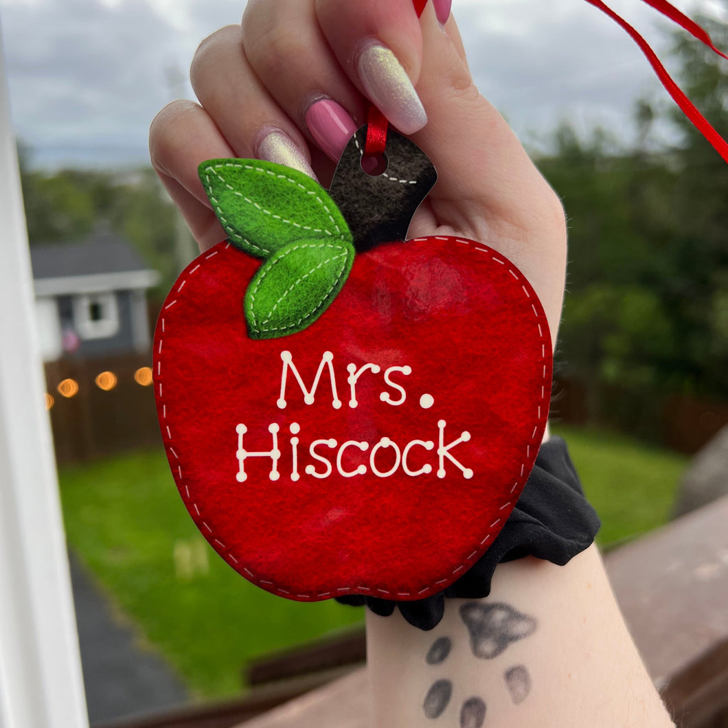 Red Apple Teacher Ornament