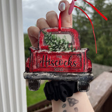 Load image into Gallery viewer, Red Truck Shape Family Ornament
