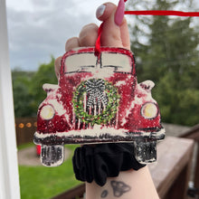 Load image into Gallery viewer, Red Truck Shape Family Ornament
