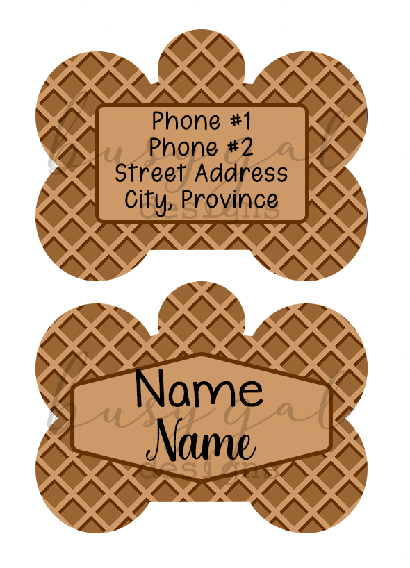 Waffle Pet ID Tag