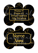 Load image into Gallery viewer, Black Marble Pet ID Tag
