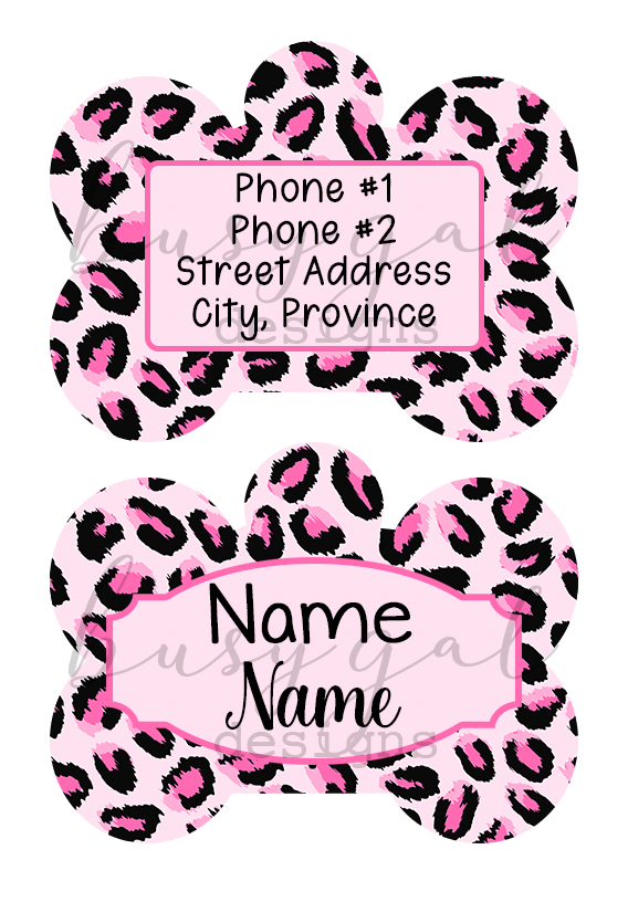 Pink Cheetah Pet ID Tag