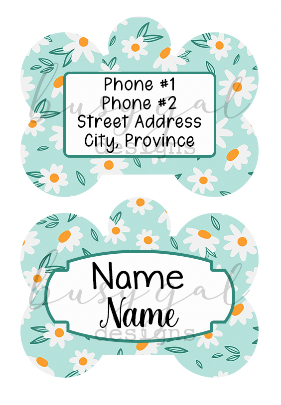 Blue Daisy Pet ID Tag