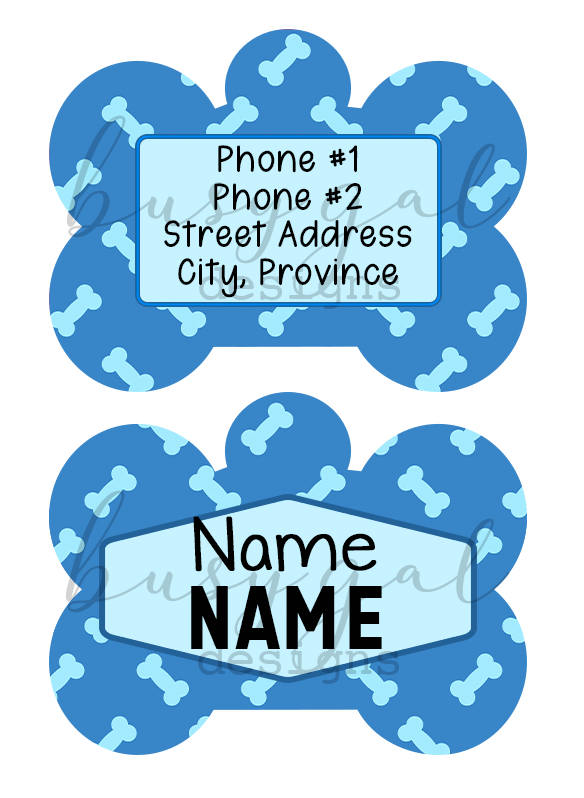 Blue Bone Pet ID Tag