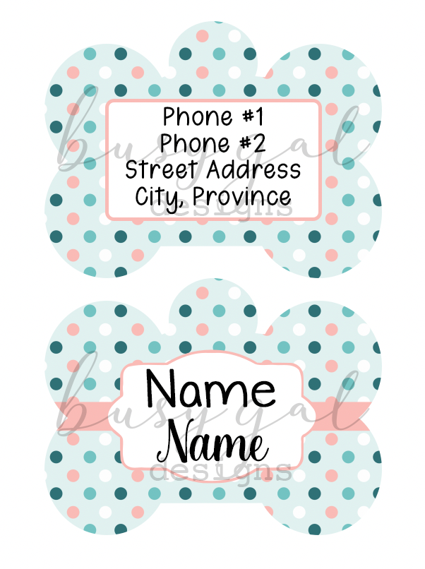 Polkadot Pet ID Tag
